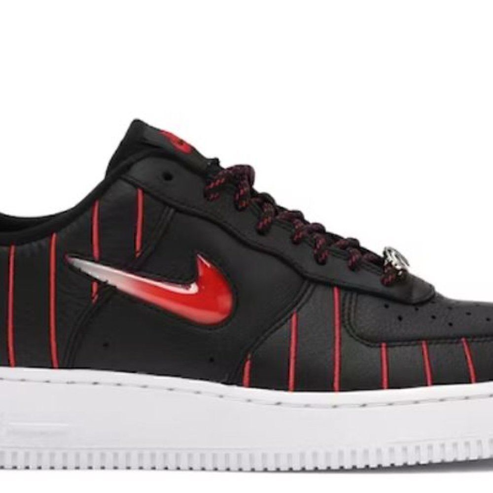 Nike Air Force 1 Jewel QS Chicago All-Star Pinstripes Black Red - Picture 3 of 9